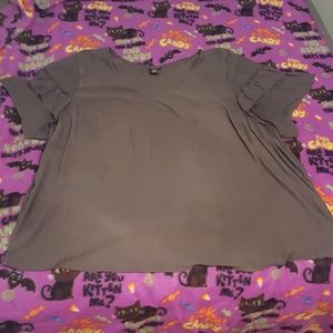 Gray Torrid Ruffle Sleeve Top